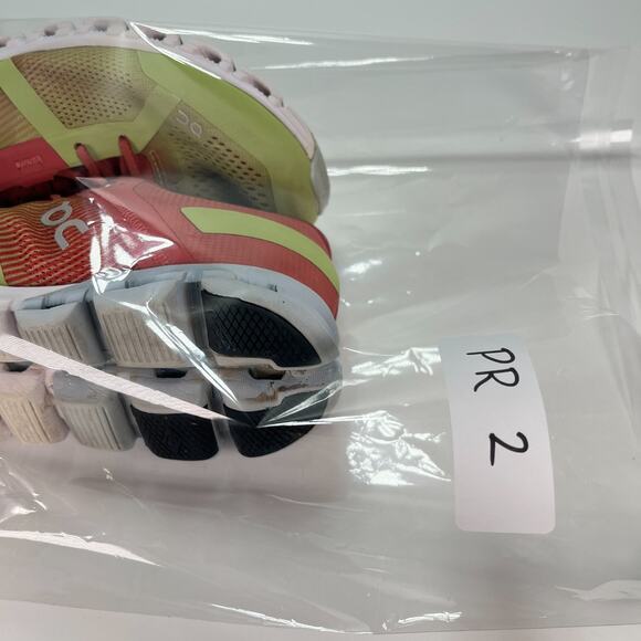 On Cloudflow Pink Lime Cushioned Lace Up Running Shoes Sneakers Women's Size 8 - Picture 10 of 10